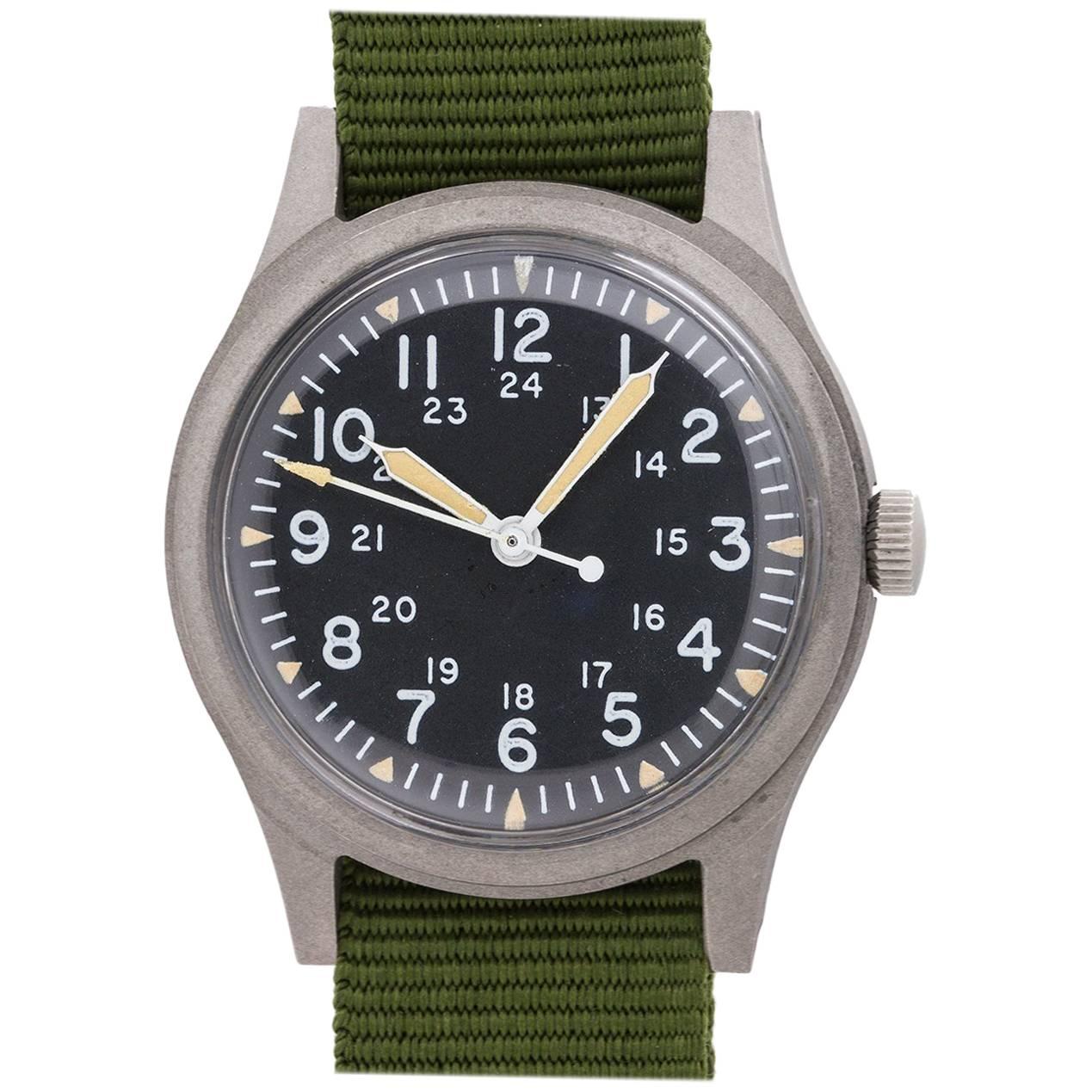 Hamilton Base Metal U.S. Military Post Vietnam manual wristwatch, circa 1979