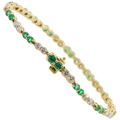 French Emerald and Diamond Bracelet