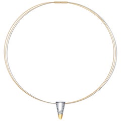 18 Carat white and yellow Gold Static Diamond Necklace