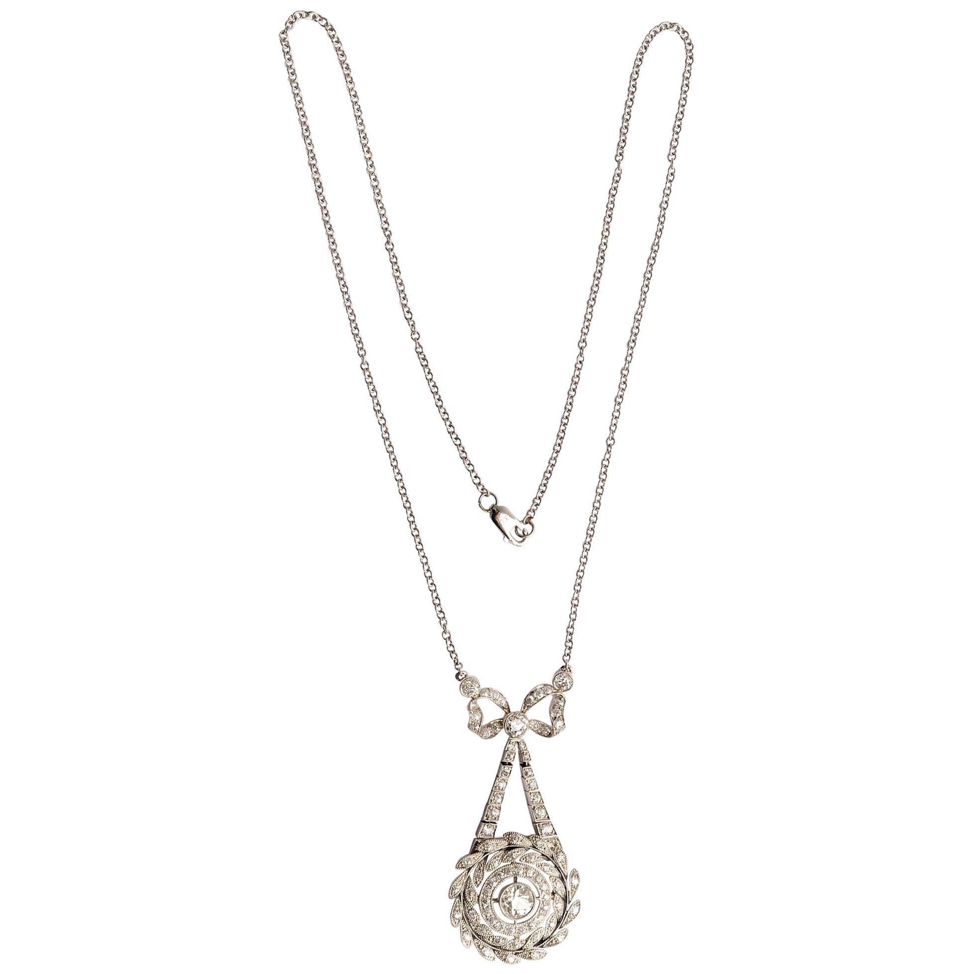 J.E. Caldwell Edwardian Diamond Pendant Necklace