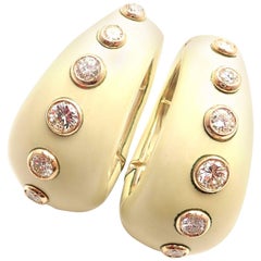Christian Dior Diamant-Emaille-Gelbgold Große Creolen