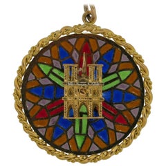 Cartier Notre Dame Cathedral Plique a Jour Charm Pendant