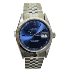 Rolex Datejust Stainless Steel Ref 16200 Original Blue Dial, Late 1990's