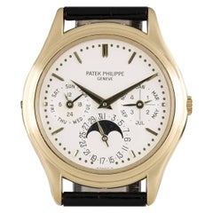 Vintage Patek Philippe Yellow Gold Perpetual Calendar Automatic Wristwatch Ref 3940J 