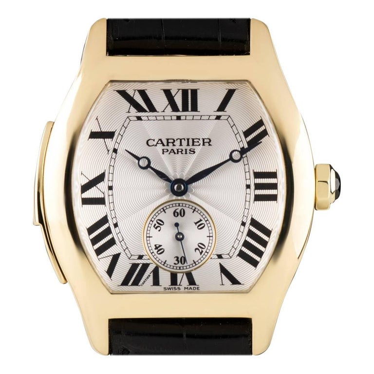 Cartier Rare Ltd Ed Tortue Minute Repeater Gold Silver Dial Manual Wind