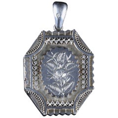 Antique Victorian Silver Locket Dated 1877