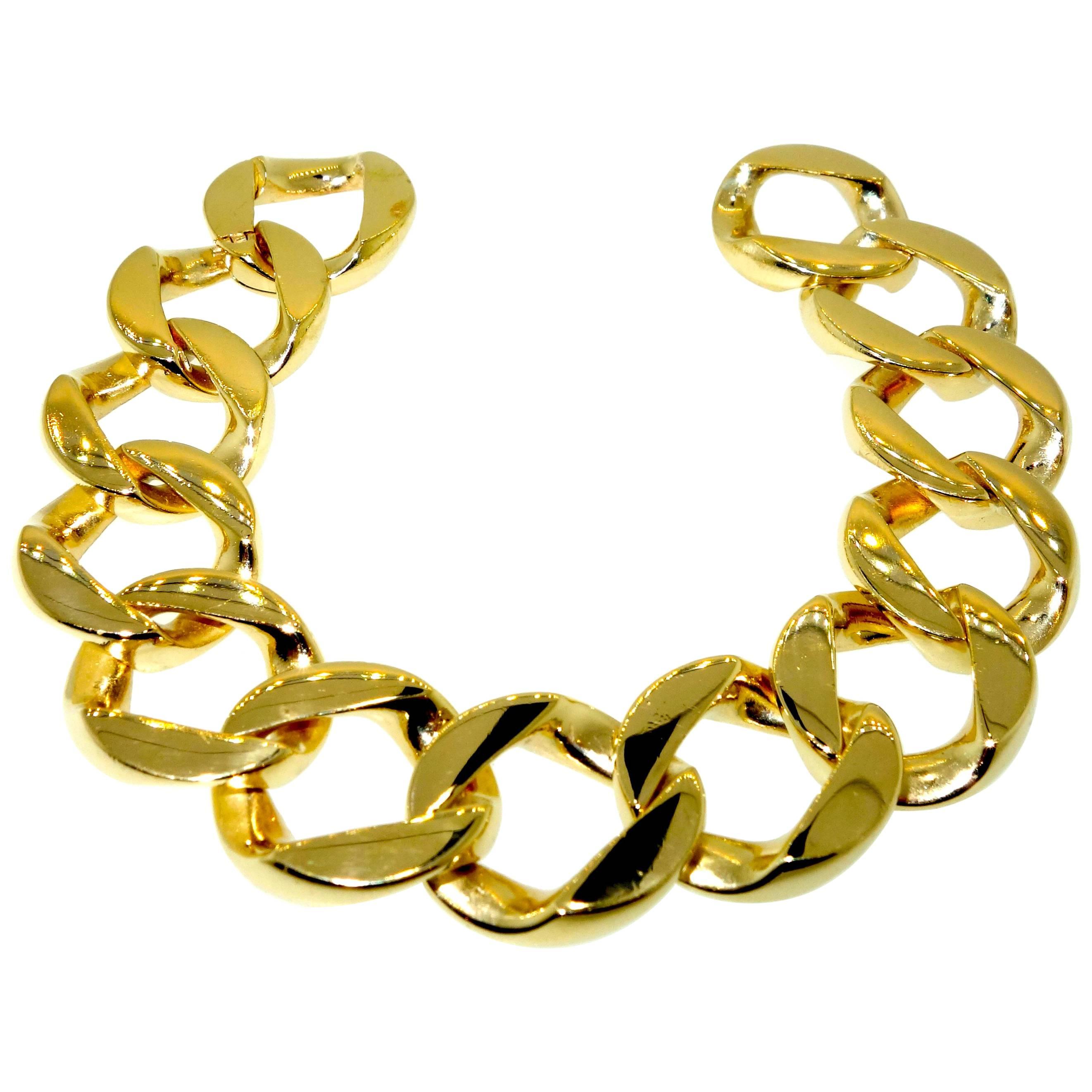 Heavy Gold Curb Link Bracelet