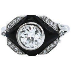 Vintage Art Deco Diamond and Onyx Ring