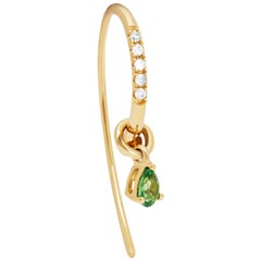 Yvonne Leon's Earring in 18 Karat Yellow Gold with Diamonds and Tsavorites