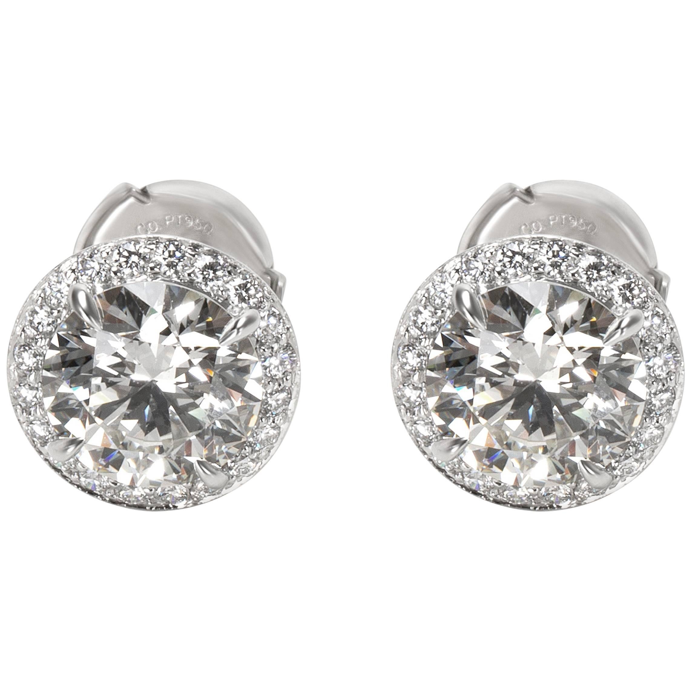 Tiffany & Co. Diamond Halo Studs in Platinum 3.90 CTW