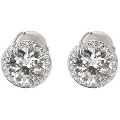 Tiffany & Co. Diamond Halo Studs in Platinum 3.90 CTW