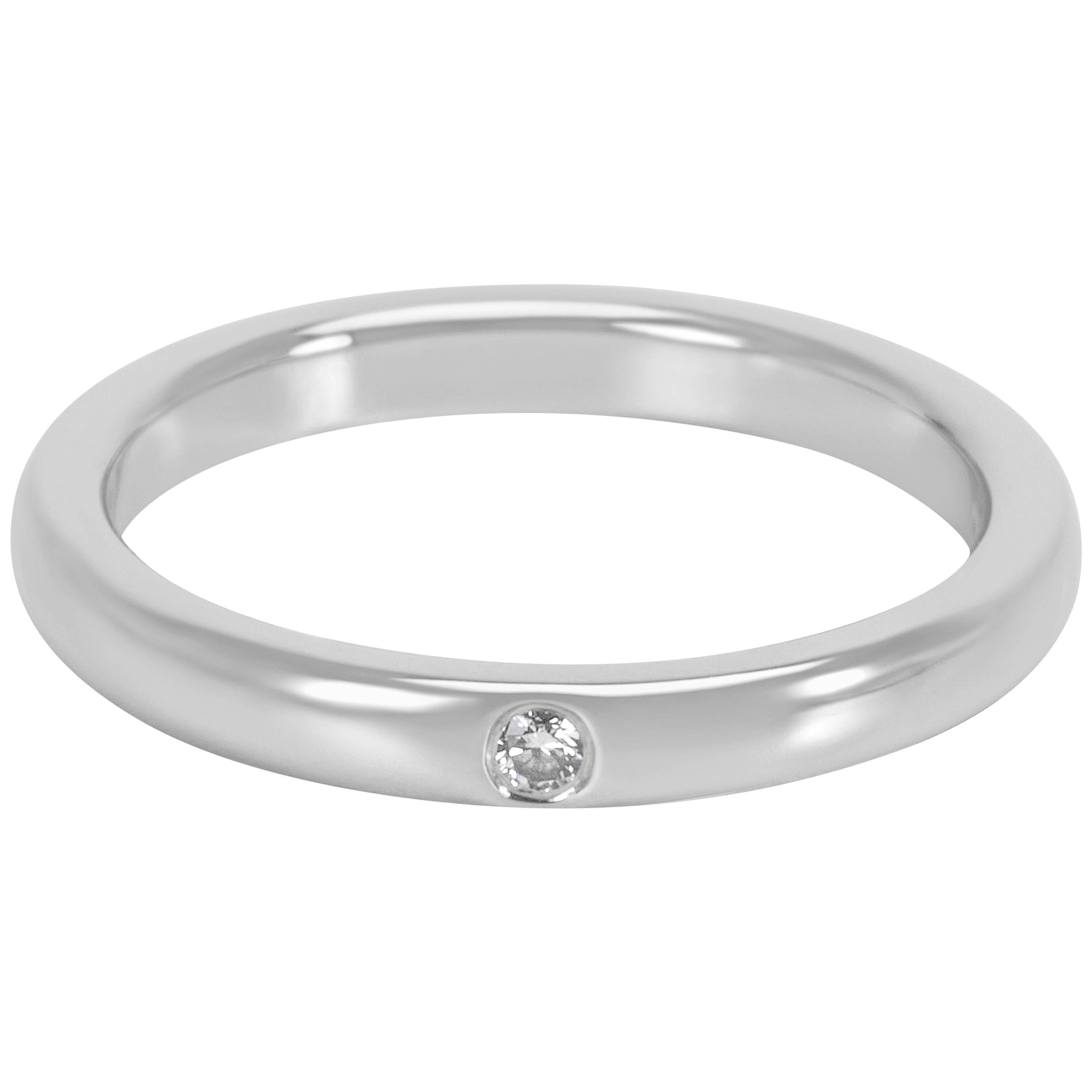 Tiffany & Co Elsa Peretti Diamond Ring in Platinum 0.02 Carat