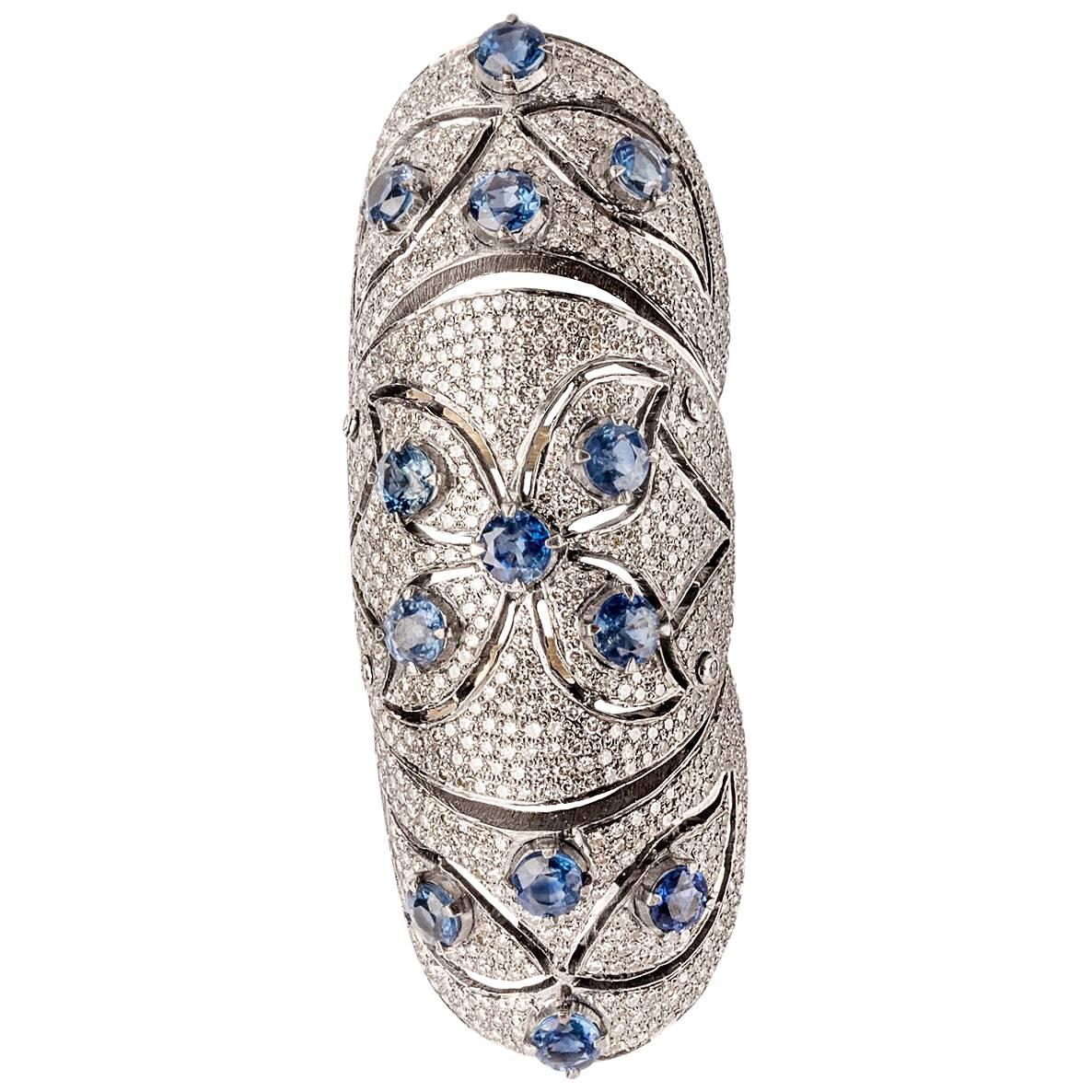 Clarissa Bronfman Sapphire and Diamond 'Gladiator' Ring