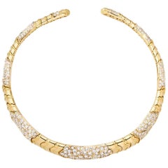 Marina B. 18 Karat Yellow Gold Diamond Choker Necklace