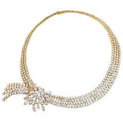 Vintage M. Gerard 18 Karat Yellow Gold Diamond Necklace