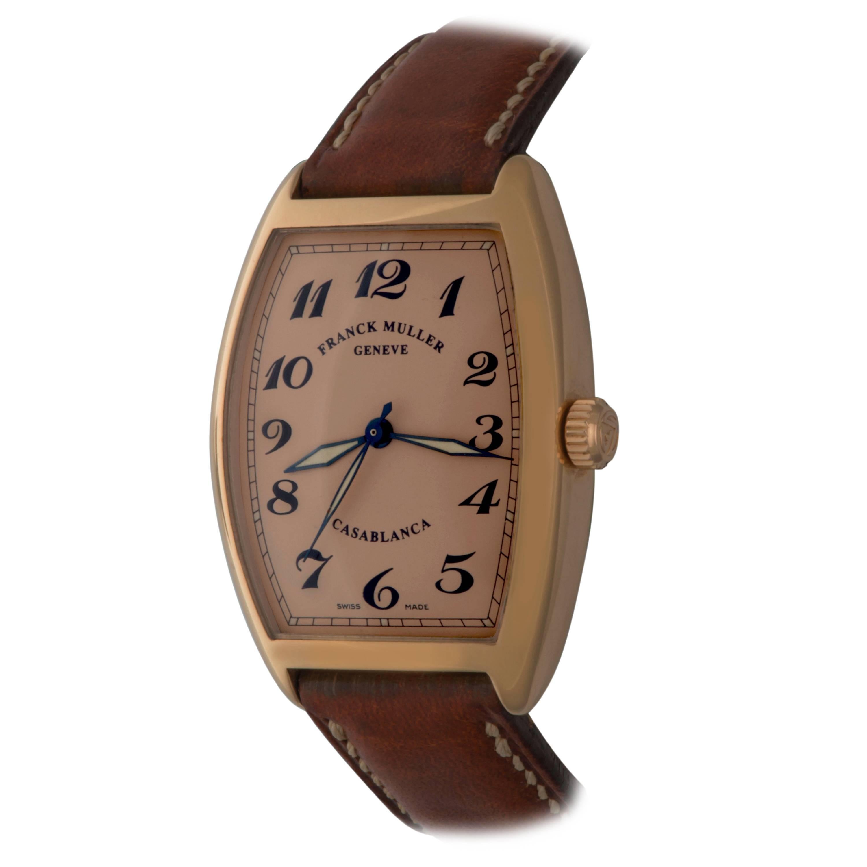 Franck Muller 18k Rose Gold Casablanca Automatic Wristwatch Model H For Sale