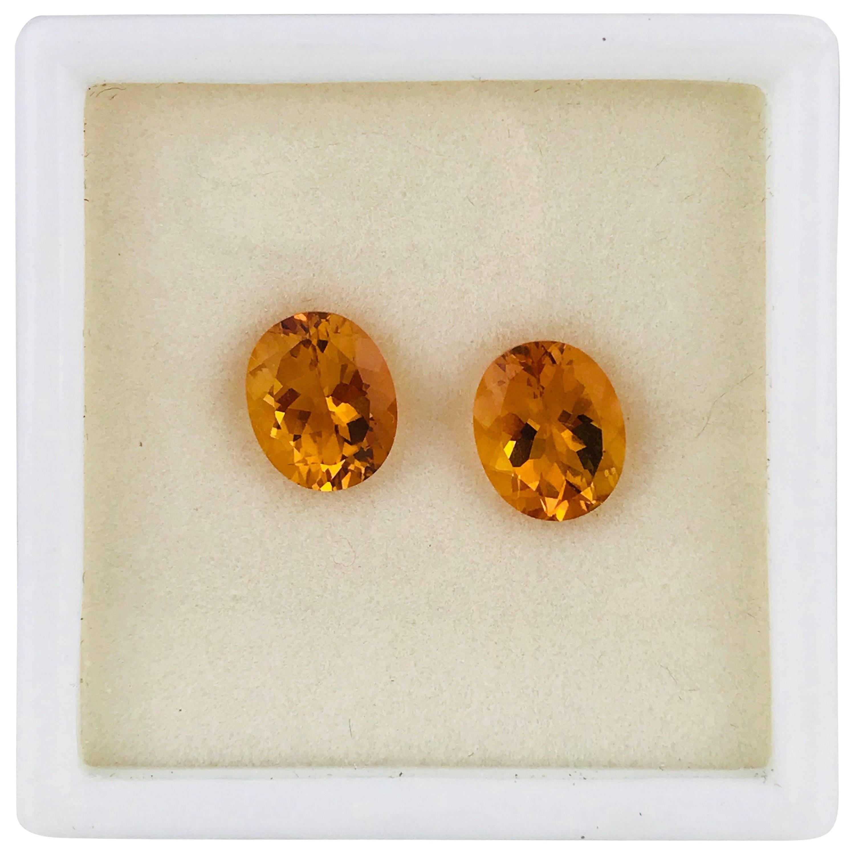 3.10 Carat, Citrine Matched, Calibrated, Brilliant Oval Cuts For Sale