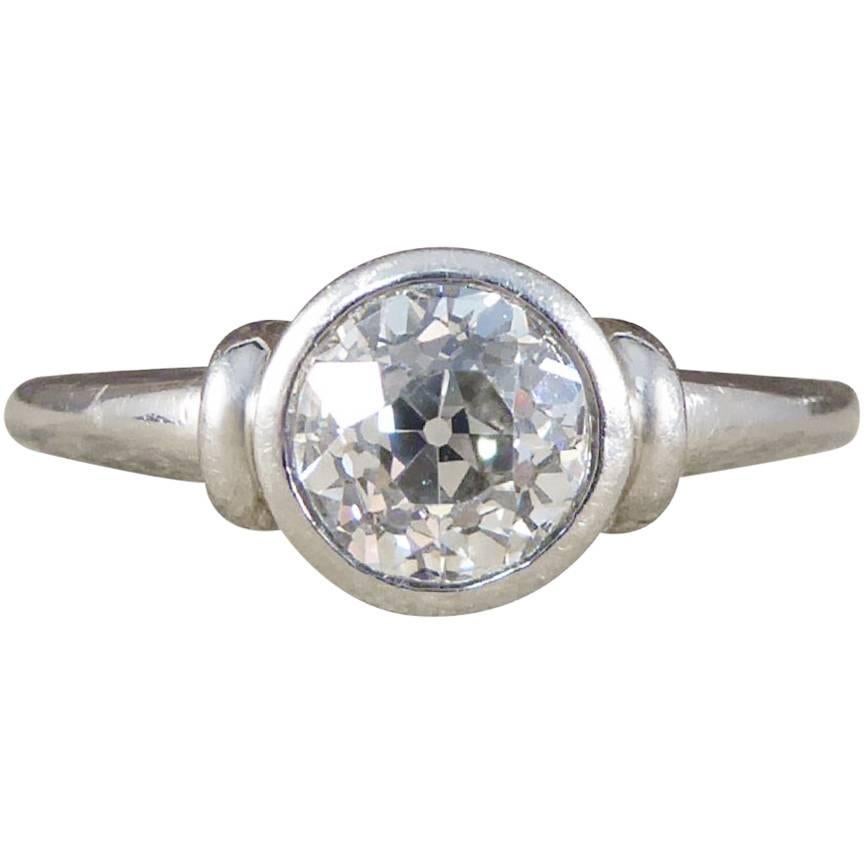Diamond Solitaire Engagement Ring in Platinum 0.87 Carat