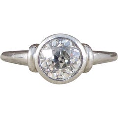 Diamond Solitaire Engagement Ring in Platinum 0.87 Carat