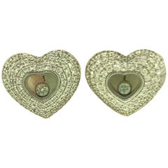 Chopard Happy Diamonds Hearts 18 Karat Gold Pave Diamond Earrings 83/7417-1001