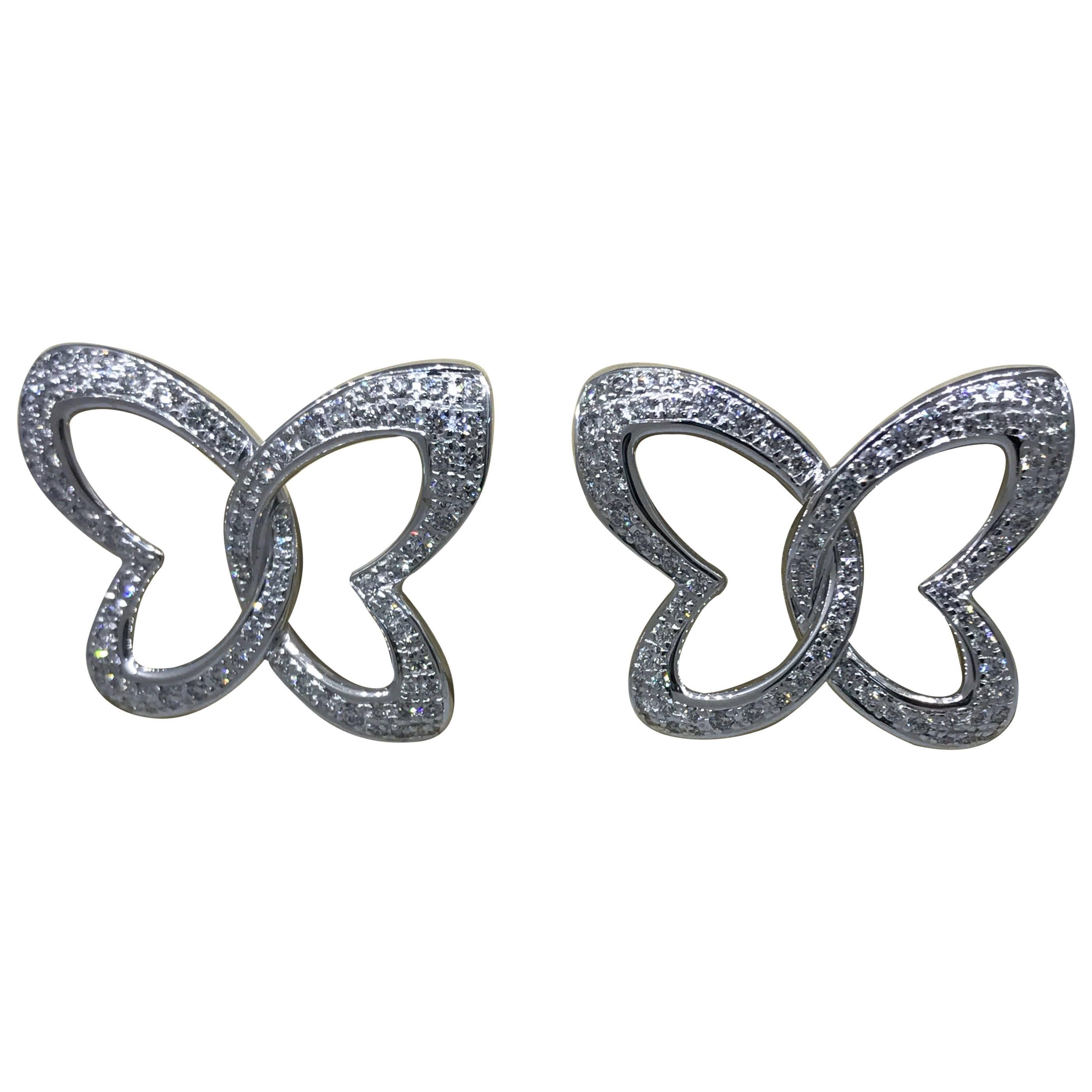 Chopard 18 Karat Gold and Diamond Stud Ladies Earrings 83/7445-1002 For Sale