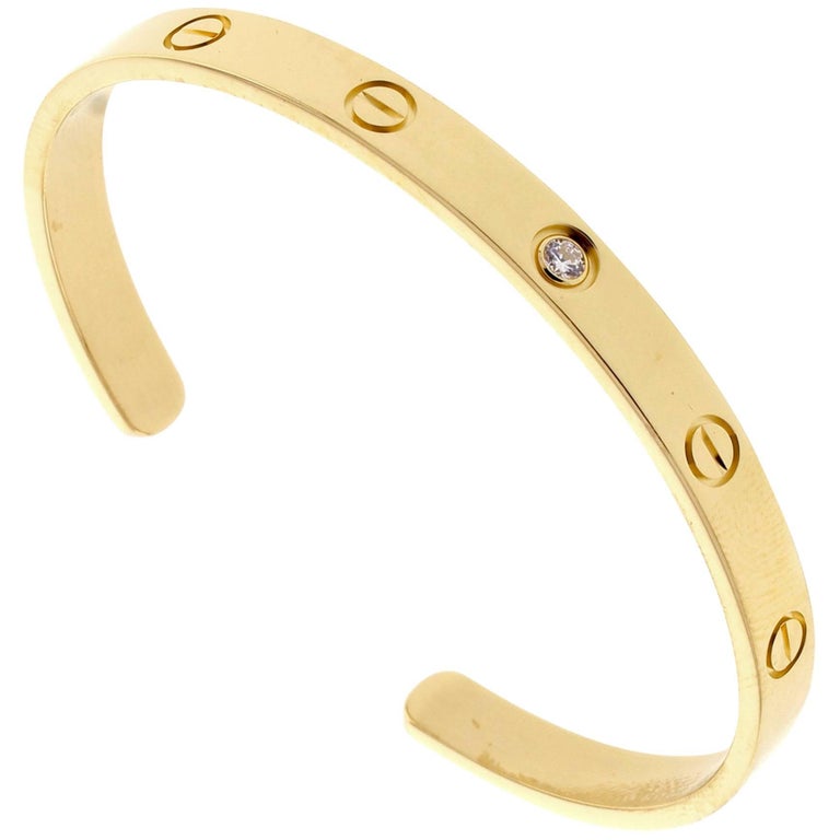 Cartier Yellow Gold Love Cuff Bangle Bracelet at 1stDibs cartier love