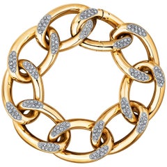 Vintage Cartier Paris Diamond Gold Link Bracelet