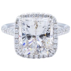 David Rosenberg 5.17 Carat Radiant GIA J/VS2 18 Karat White Gold Diamond Ring
