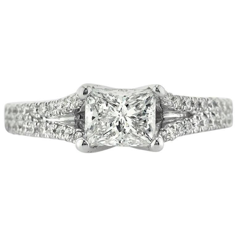 Mark Broumand 1.57 Carat Princess Cut Diamond Engagement Ring