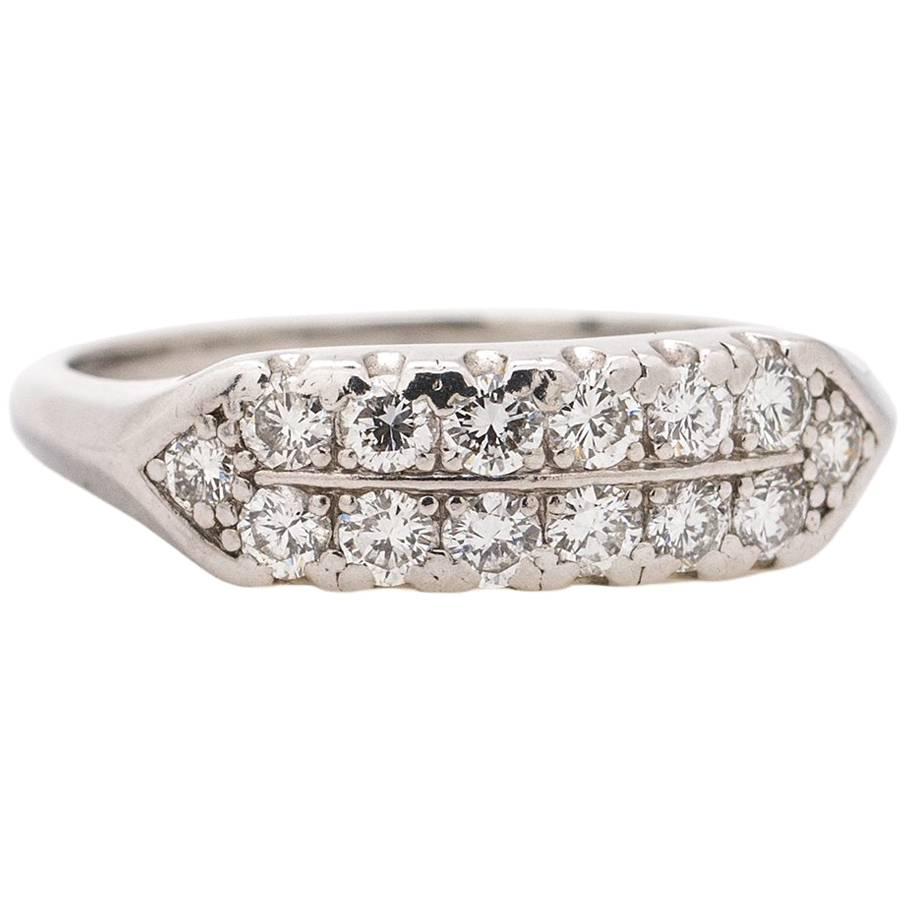 Vintage Platinum Two-Row Diamond Band 0.68 Carat, circa 1950s For Sale