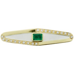 Smaragd-Diamant-Emaille-Brosche "Lovari" Modernity
