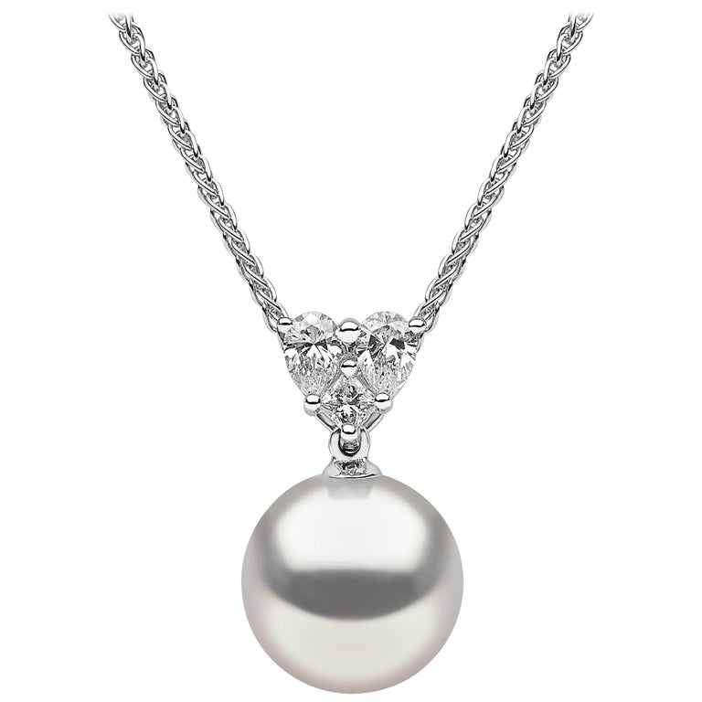 Yoko London South Sea Pearl And Diamond Pendant Set In 18 Karat Yoko London South Sea Pearl And Diamond Pendant Set In 18 Karat White Gold For
