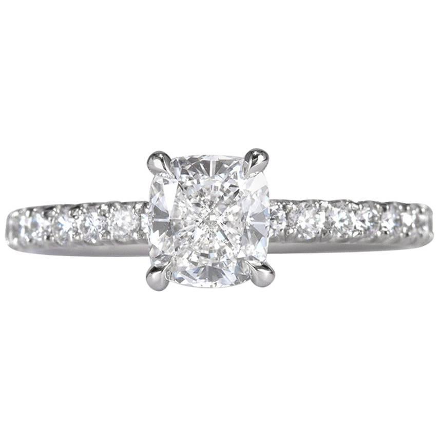 Mark Broumand 1.45 Carat Cushion Cut Diamond Engagement Ring