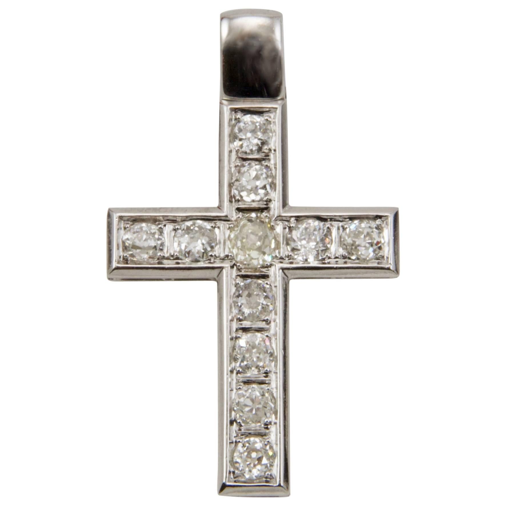 Platinum and Diamond Cross For Sale