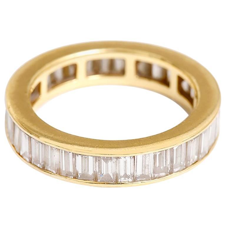 Beautiful 18 Karat Yellow Gold Diamond Eternity Band Ring
