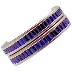 Pair of Sapphire Eternity Bands in Platinum