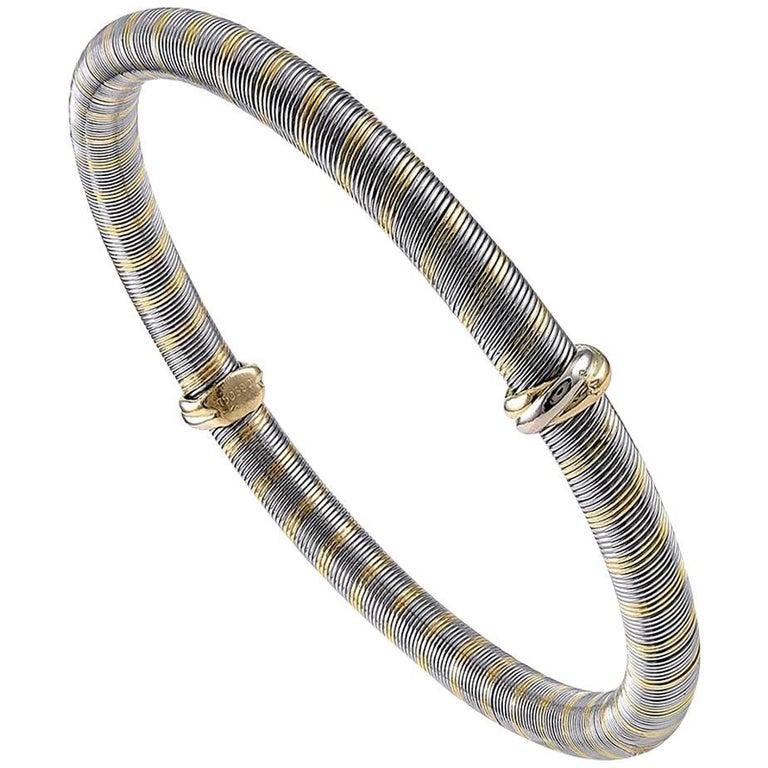 Cartier Gold and Steel Bracelet For Sale