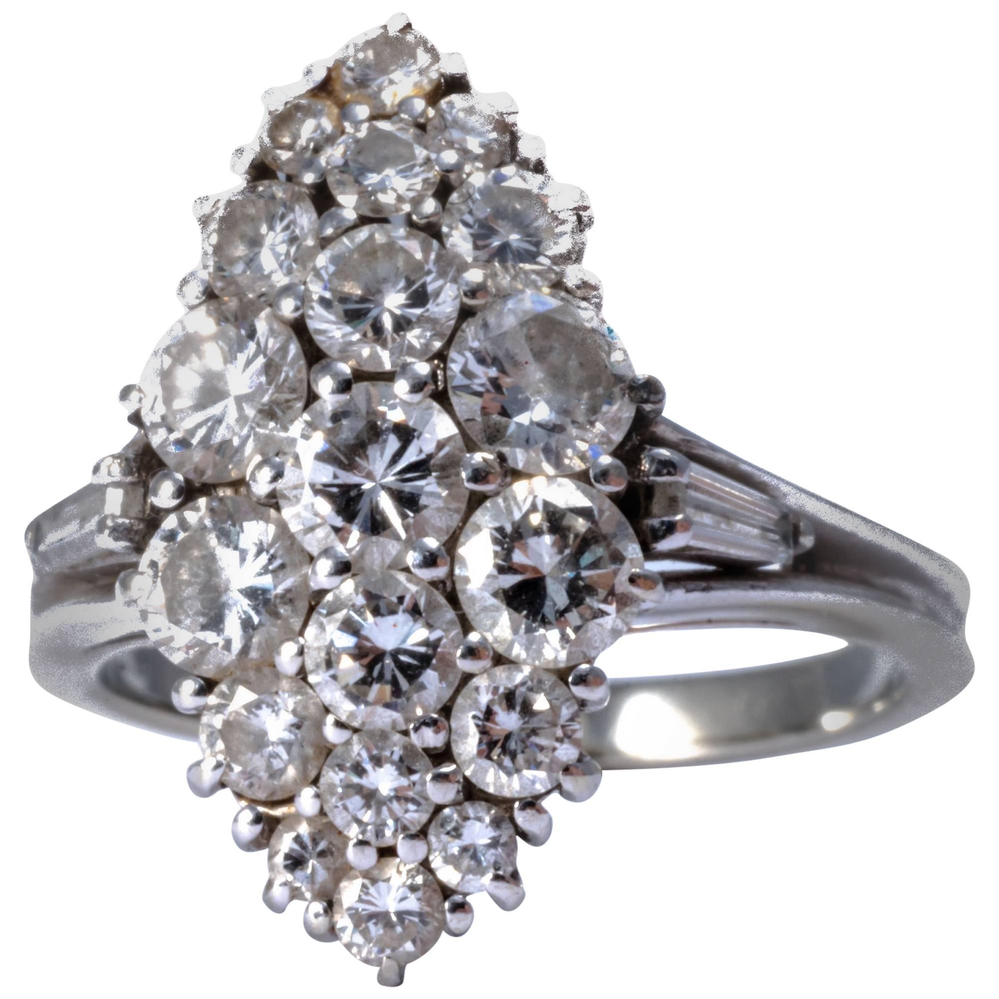 Diamond Cluster Engagement Ring Band