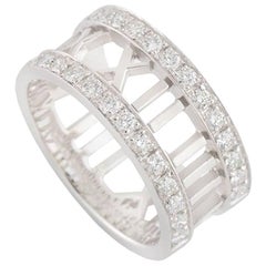 Tiffany & Co. White Gold Diamond Atlas Ring