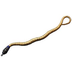 Gold Enamel and Diamond Snake Bracelet