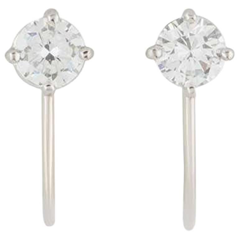 Tiffany and Co. Platinum Diamond Earrings For Sale at 1stdibs