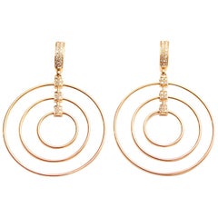 Clarissa Bronfman 18 Karat Pink Gold and Diamond Hoop Earrings