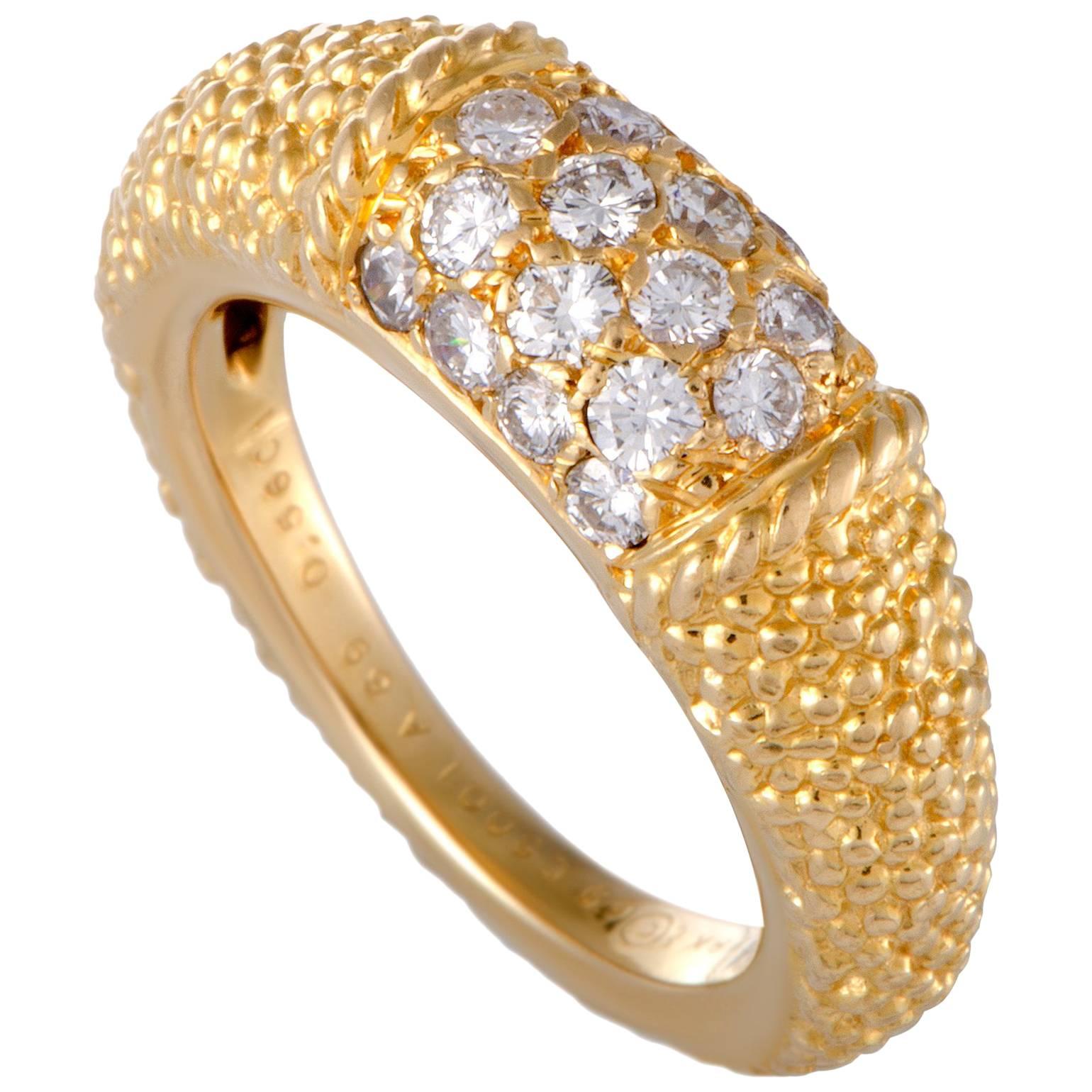 Van Cleef & Arpels Diamond Yellow Gold Band Ring