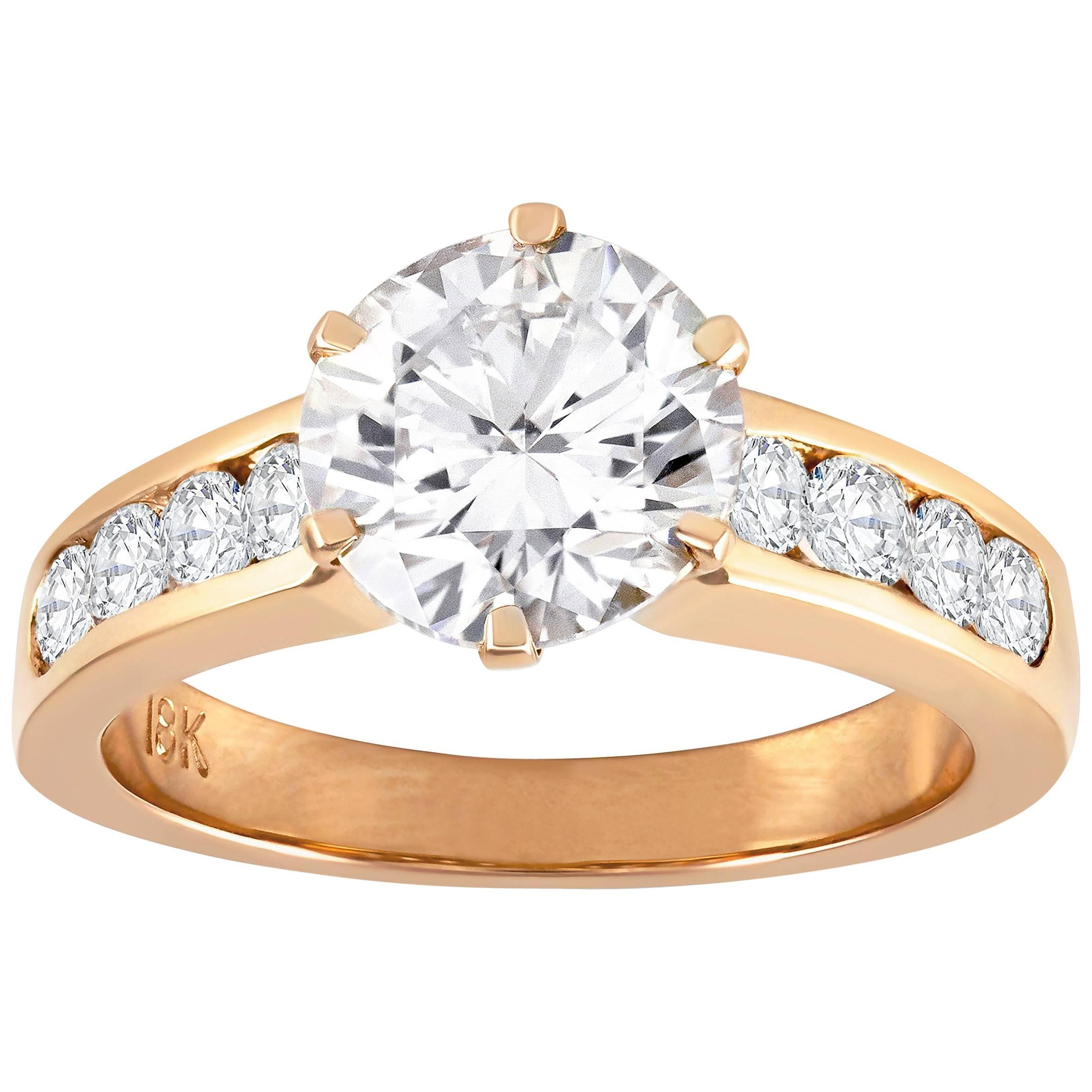 14k Yellow OR White Gold SOLID Wedding Engagement Ring 