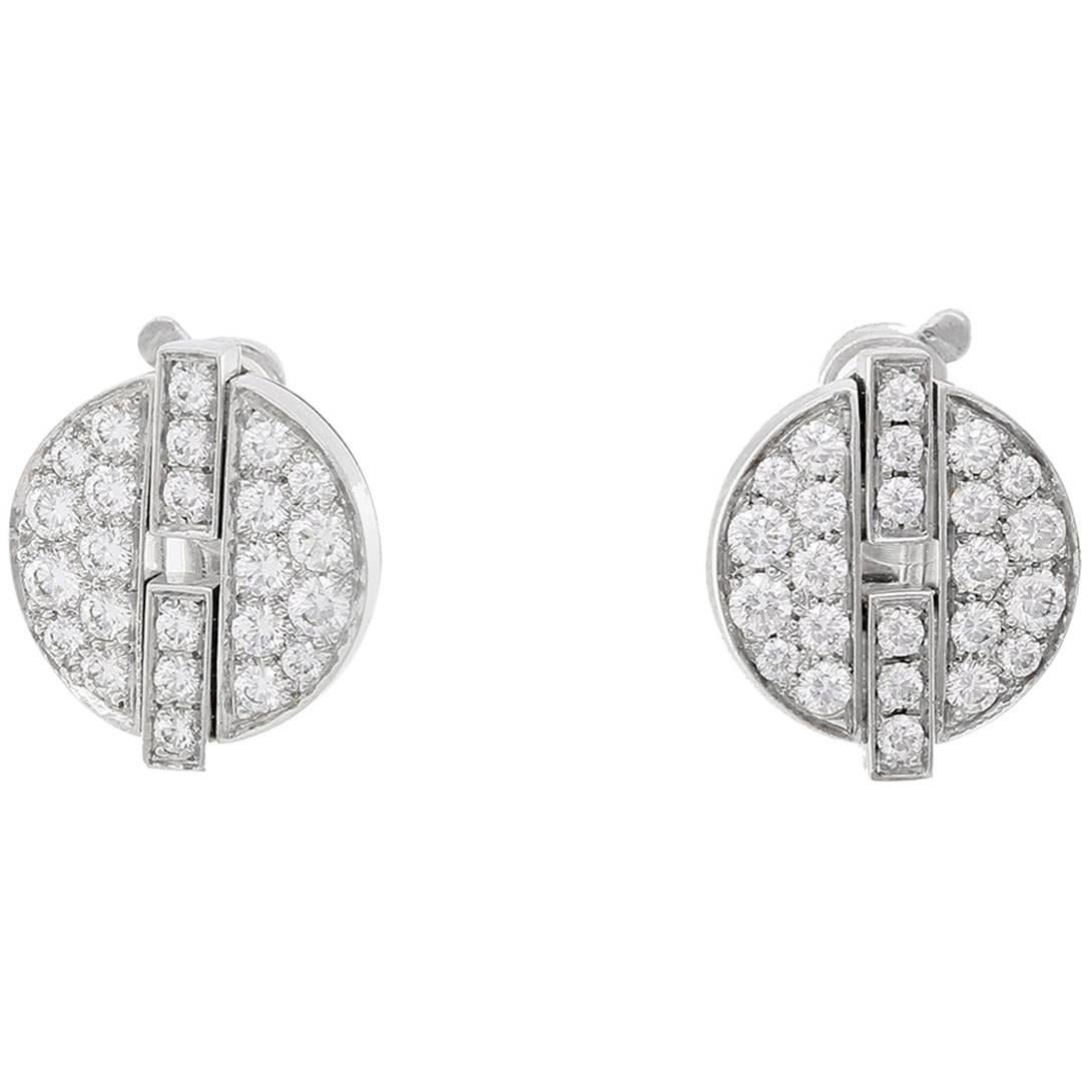 Cartier Large Himalia White Gold Earrings