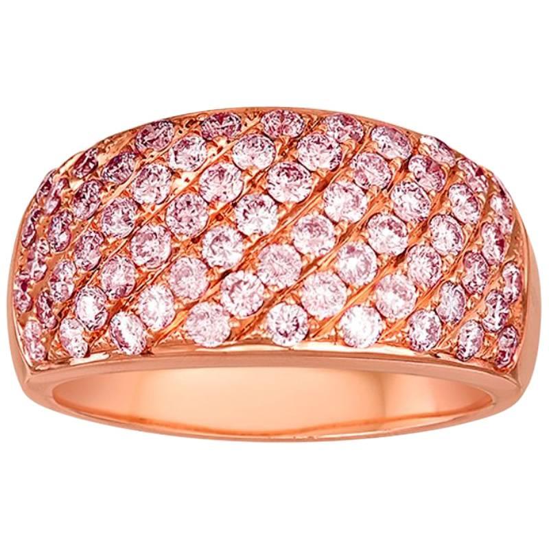 Natural Pink Diamond Gold Band Ring