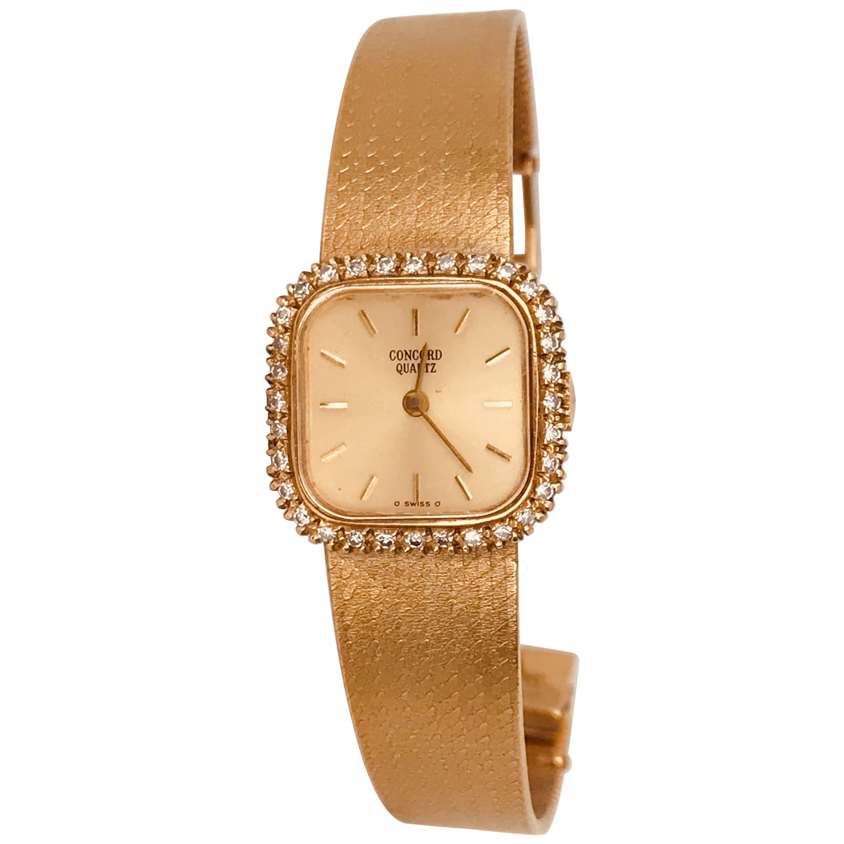 Concord Ladies Diamond Mesh Watch, Quartz Movement, Retro For Sale