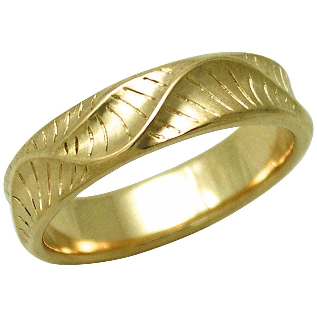 Band Ring for Men's in 18 Karat Yellow Gold For Sale