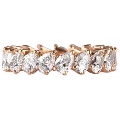 Mark Broumand 3.65 Carat Pear Shaped Diamond Eternity Band in 18 Karat Rose Gold