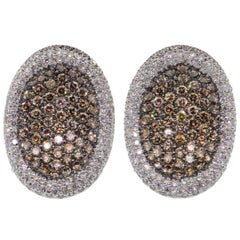Natural Cognac Color Diamonds Earrings